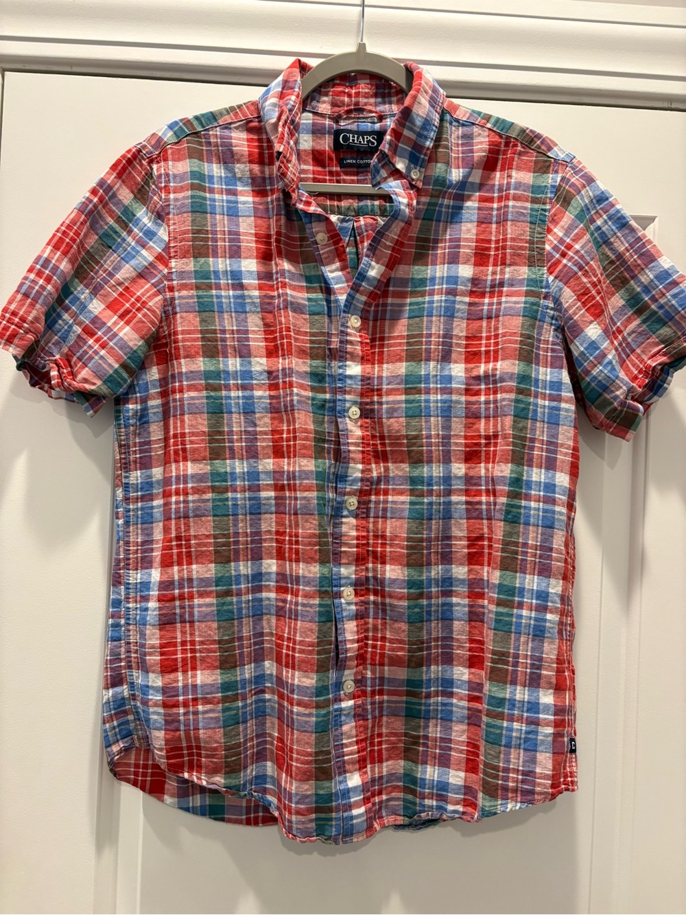 Chaps Multicolor Plaid Short-Sleeve Button-Down Shirt